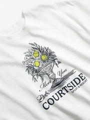 Vintage Crew-Neck Oversized Crop Graphic T-Shirt
