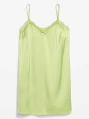 Satin Lace-Trim Sleep Dress
