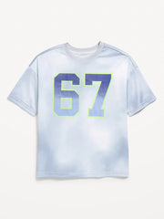 Oversized Mesh Graphic Basketball T-Shirt for Boys