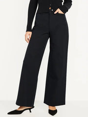 High-Waisted Pull-On Pixie Wide Leg Pants