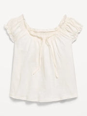Short-Sleeve Tie-Front Jersey-Knit Top for Girls