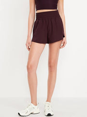 Extra High-Waisted Crinkle Run Shorts -- 3-inch inseam