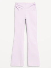High-Waisted PowerChill Side-Ruched Flared Leggings for Girls