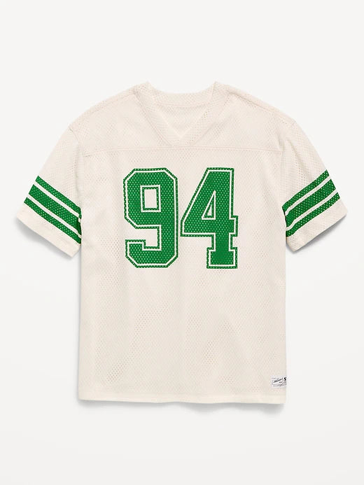 Oversized Mesh Graphic Football T-Shirt for Boys