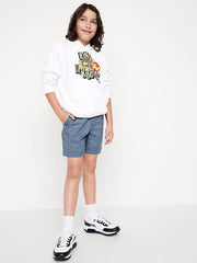 Twill Non-Stretch Jogger Shorts for Boys Above Knee