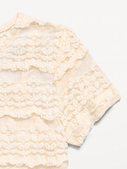 2-in-1 Short-Sleeve Cami Lace Top for Girls