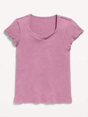 Fitted Seamless Ribbed  Performance Top for Girls