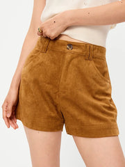 High-Waisted Faux-Suede Shorts