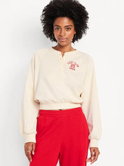 SoComfy Oversized Button-Front Sweatshirt