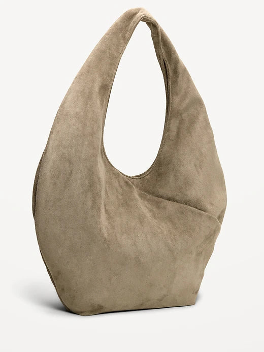 Oversized Faux-Suede Hobo Bag