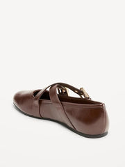 Buckle-Strap Mary Jane Ballet Flats for Women