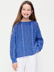 Oversized Crew-Neck Sweater for Girls
