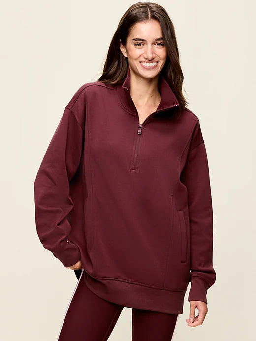 Dynamic Fleece Oversized Textured Tunic Sweatshirt