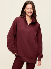 Dynamic Fleece Oversized Textured Tunic Sweatshirt
