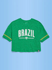FIFA World Cup 26™ Korea Republic Boxy Lace V-Neck T-Shirt for Girls