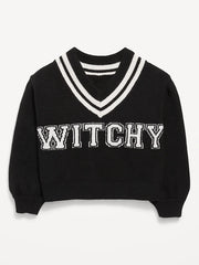 Cropped V-Neck Sweater for Girls