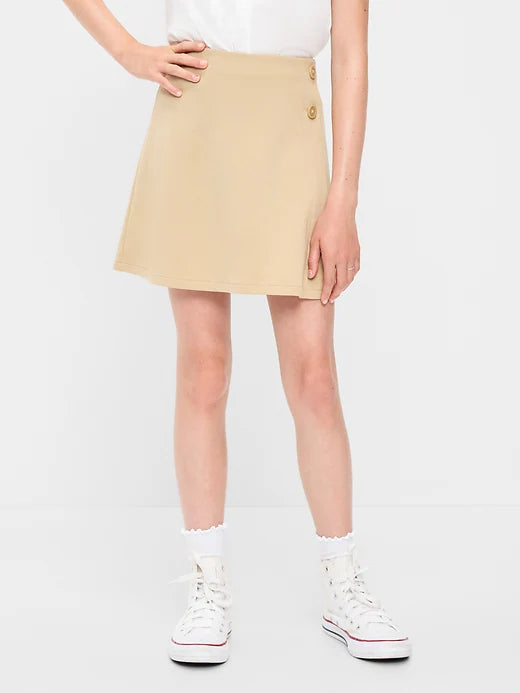 School Uniform Ponte-Knit Wrap-Front Skort for Girls