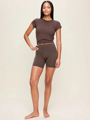 High-Waisted StudioSmooth Biker Shorts -- 6-inch inseam
