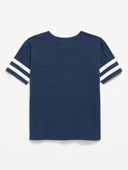 Oversized Short-Sleeve Graphic Tunic T-Shirt for Girls