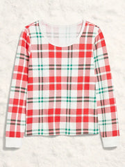 Scoop-Neck Waffle Pajama Top for Women