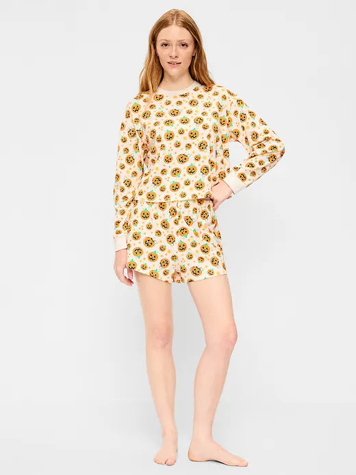 Halloween Pajama T-Shirt and Shorts Set for Women