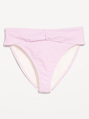 High-Waisted Cinched Bikini Swim Bottoms