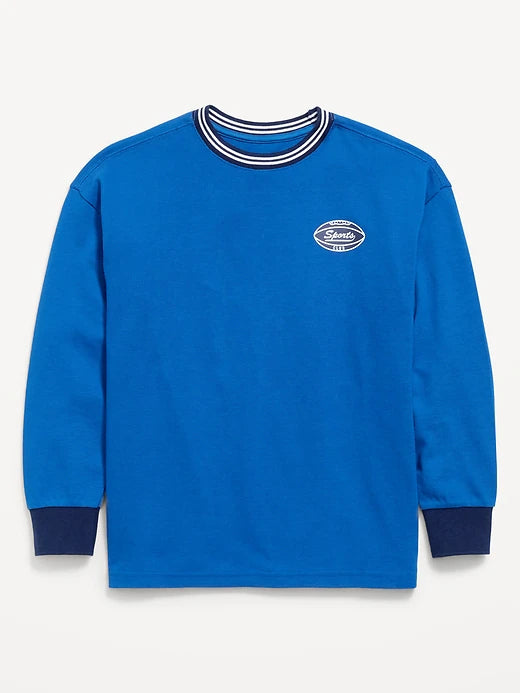 Oversized Long-Sleeve Graphic T-Shirt for Boys