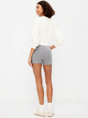 High-Waisted Jersey Biker Shorts -- 4-inch inseam