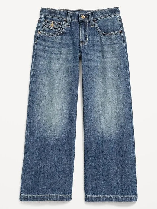 Low-Rise Baggy Wide-Leg Jeans for Girls