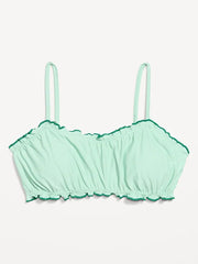 Scoop-Neck Ruffle Swim Top