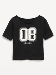 Off-Shoulder Graphic T-Shirt for Girls