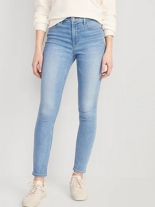 High-Waisted Rockstar Super-Skinny Ankle Jeans