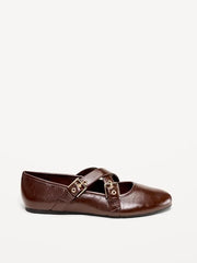 Buckle-Strap Mary Jane Ballet Flats for Women