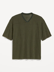 Football-Style Knit T-Shirt