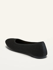 Knit Almond-Toe Ballet Flats